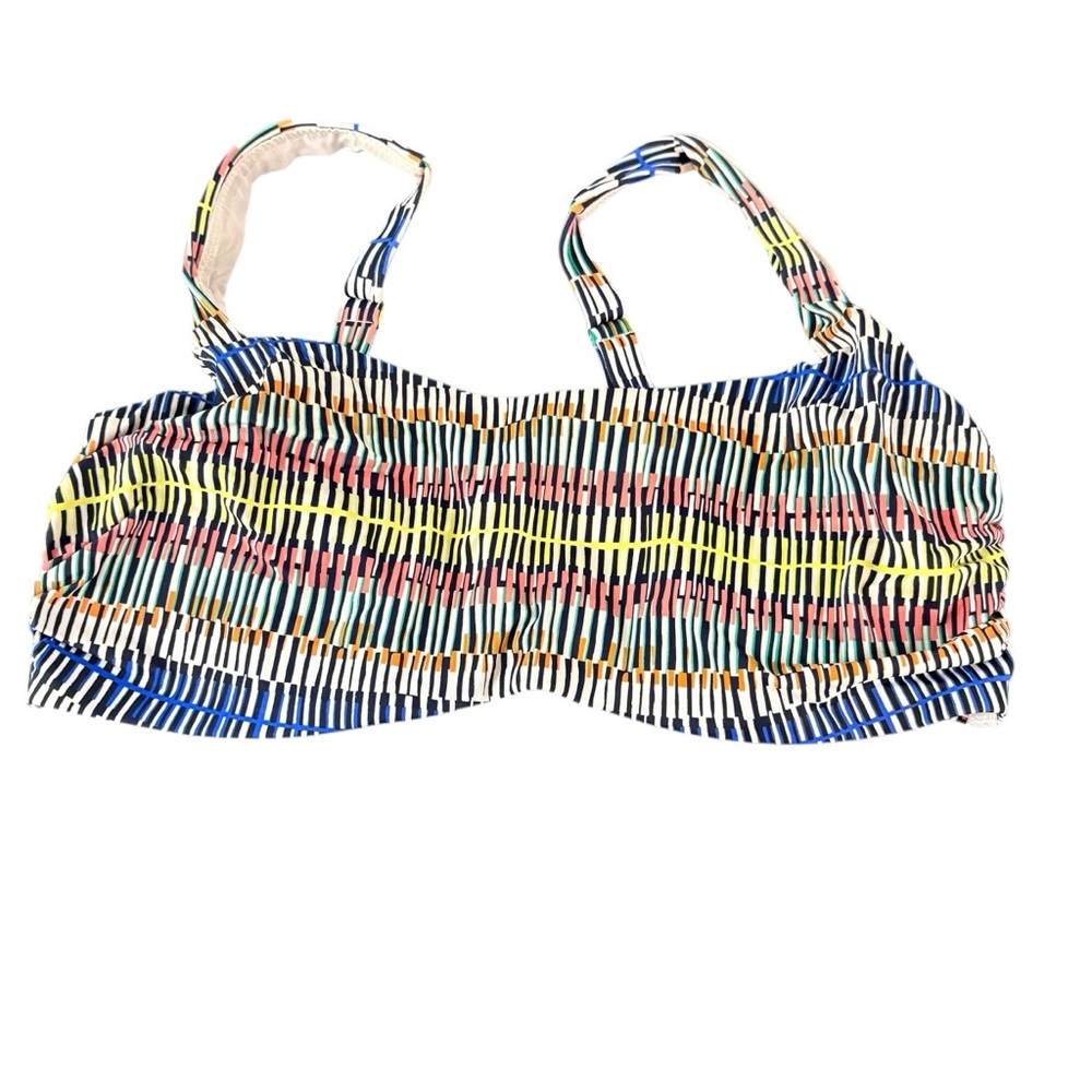 Athleta Swim Top Womens 40D/DD Stripe Bikini Adjustable Straps Boho (371